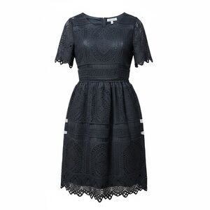 Polagram Black Lace Midi Dress - Size Small